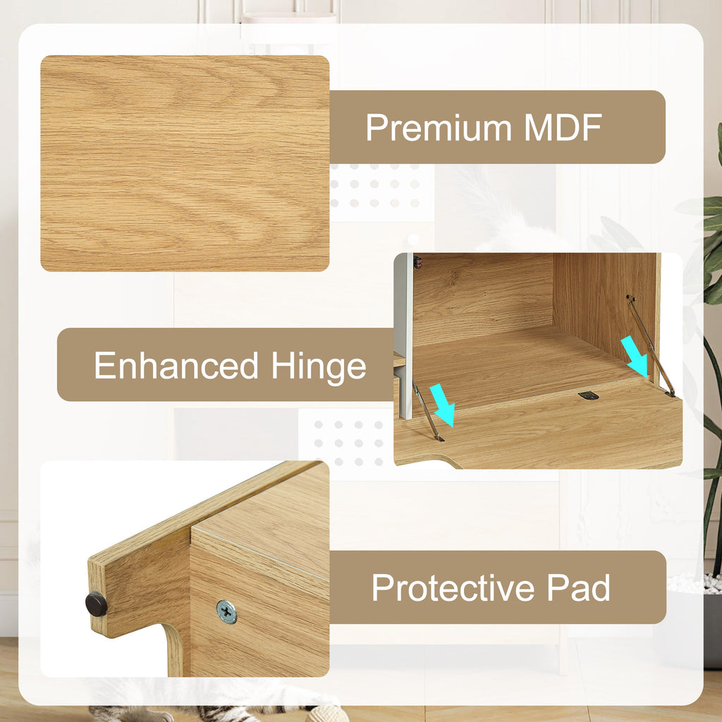 Modern 2-in-1 Cat Litter Box Enclosure Side Table – Hidden Cat House