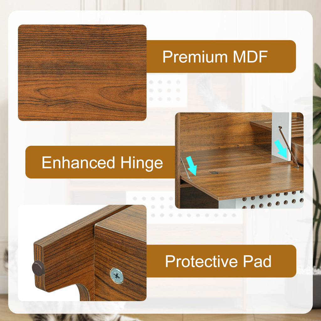 Modern 2-in-1 Cat Litter Box Enclosure Side Table – Hidden Cat House
