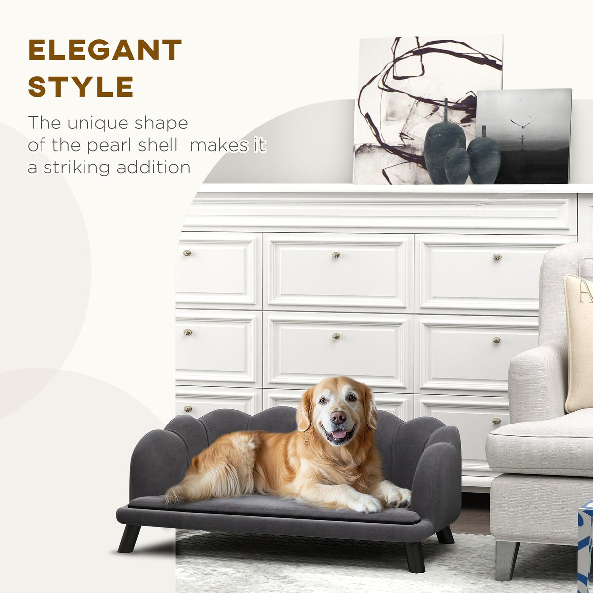 Pearl Design Pet Sofa for Medium and Large Sized Dogs, Pet Bed with