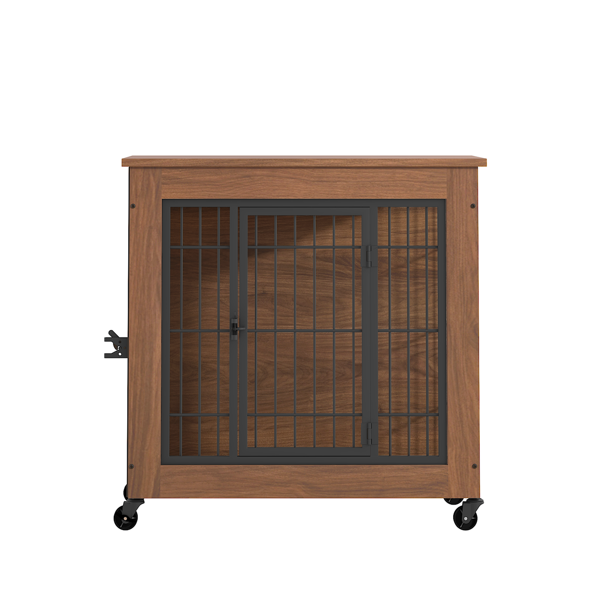 Heavy Duty Wooden Dog Crate Furniture with Wheels– Indoor Pet Kennel