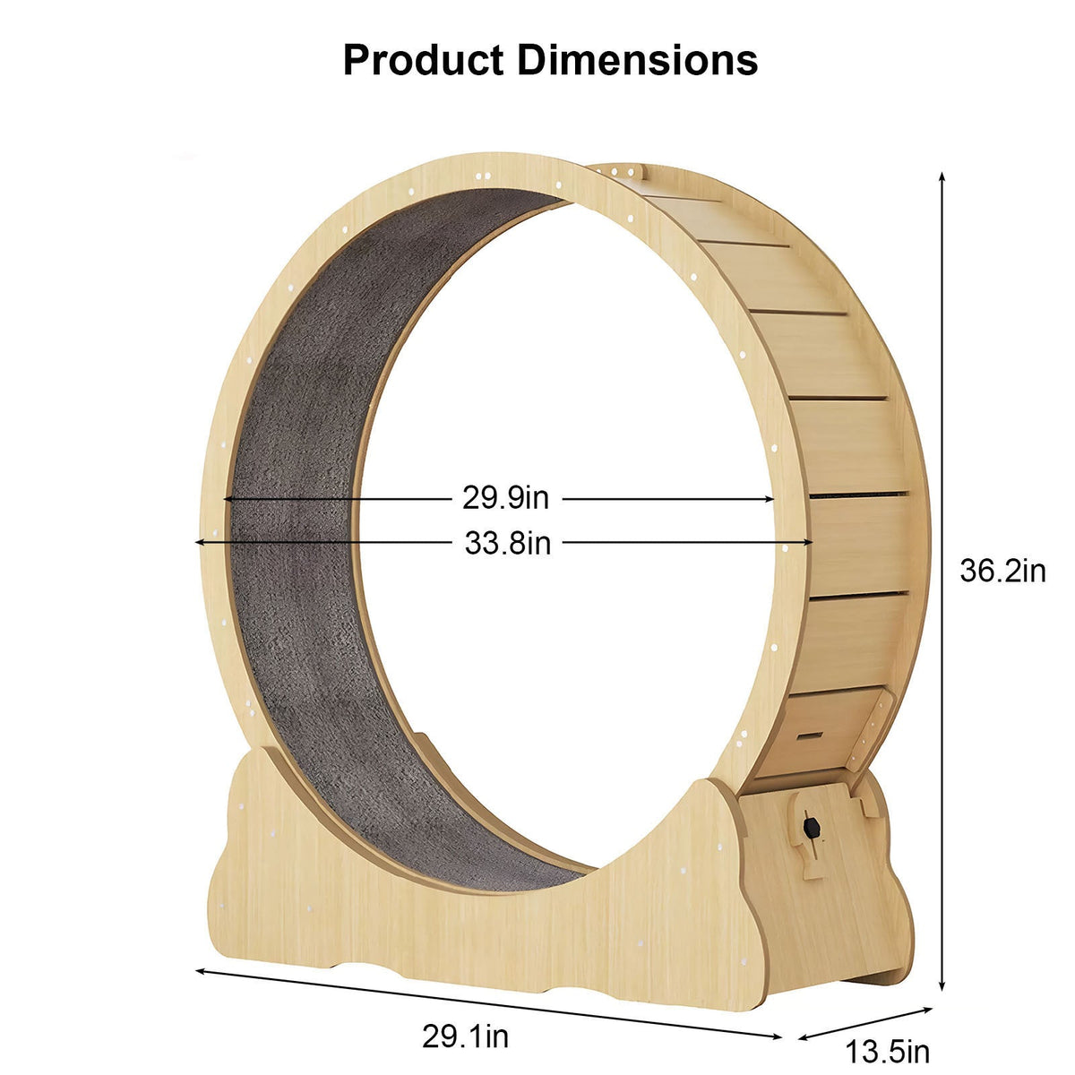 Large Indoor Cat Exercise Wheel with Detachable Carpet